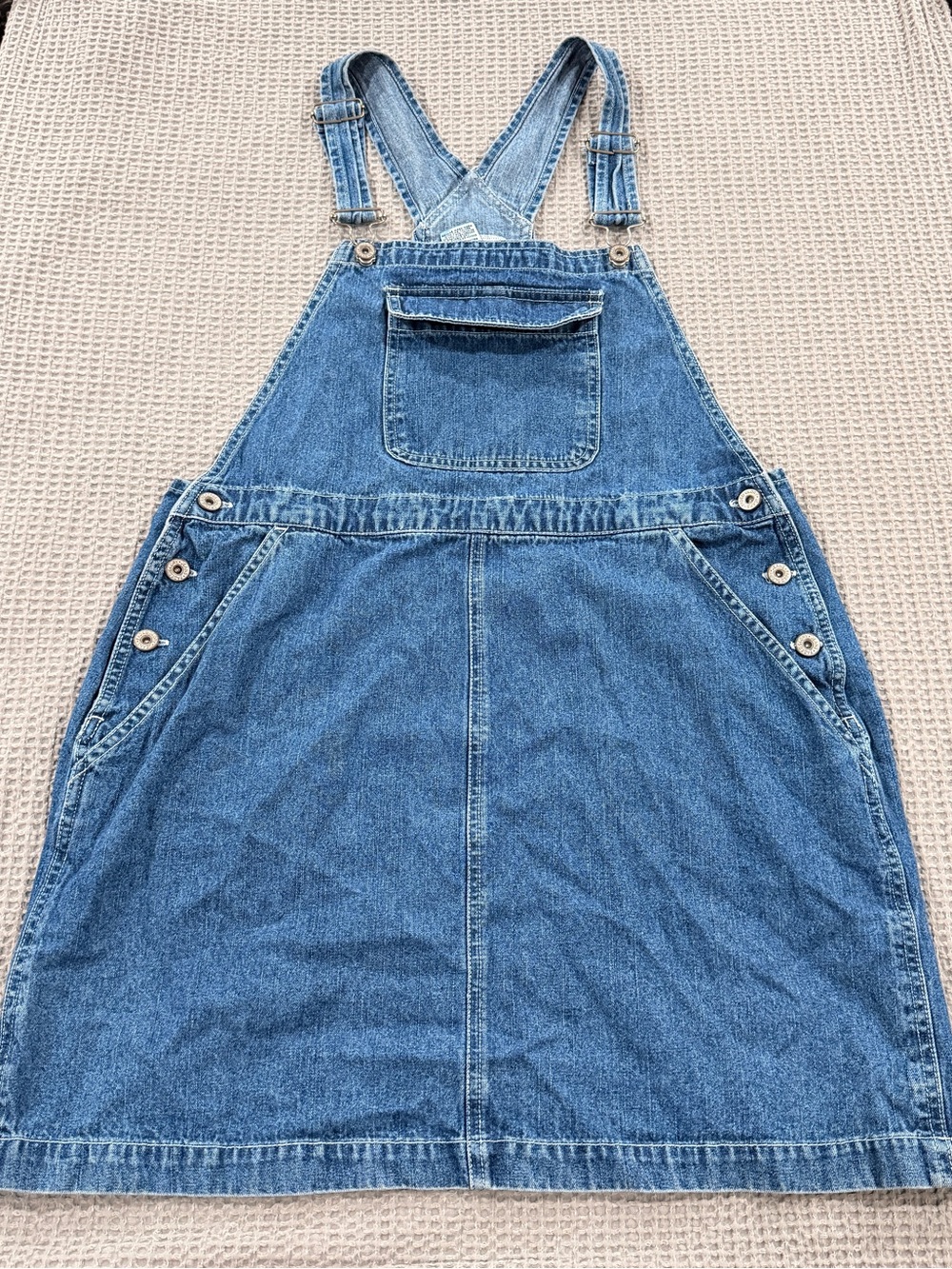 Faded Glory Dark Denim Overall Dress